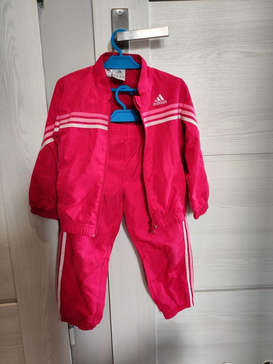 Oryginalny dres, kurtka i spodnie Adidas *śliski* roz 104