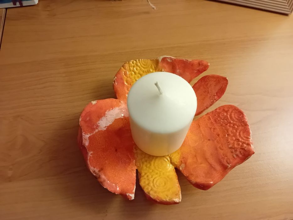 Świecznik podstawek liść handmade