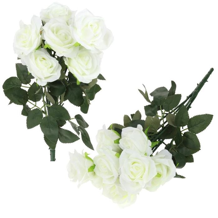 Bukiet 9 Róż Sztuczne KwiatyRóża Gotowa Kompozycja do Wazonu 45 cm