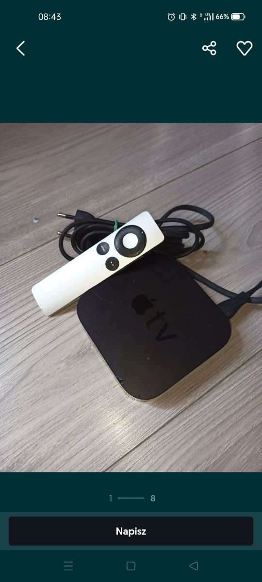 Apple Tv 
3 generacji
Model A1427 
Czarny z pilotem