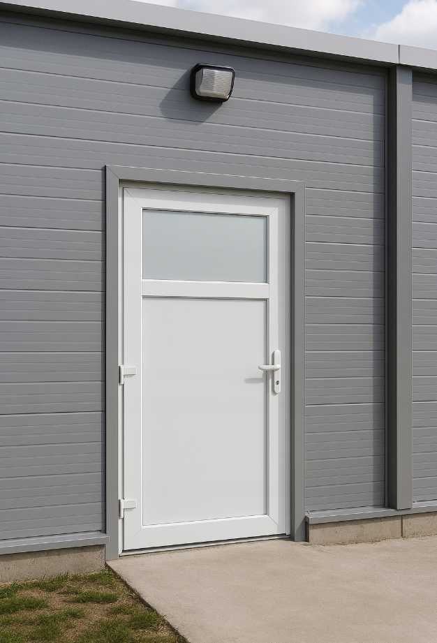 DRZWI Zewnętrzne Magazynowe PCV 100 cm Prawe 100 X 200