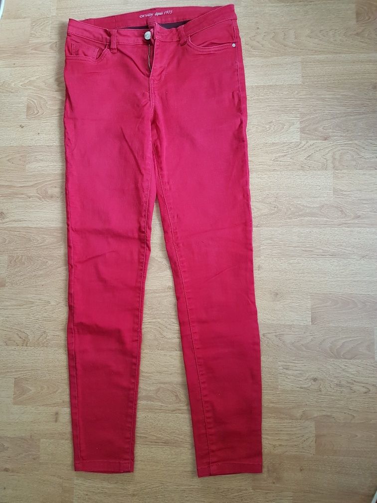 Spodnie z Orsay czerwone i zielone r.38 i 40
