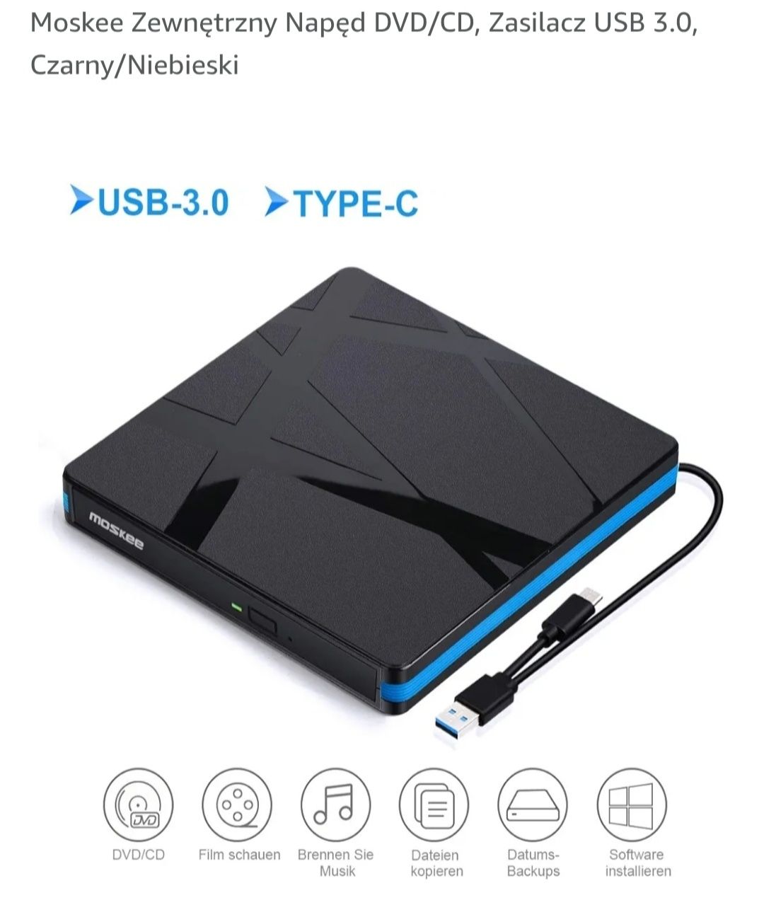 Dysk zewnętrzny CD DVD moskee Linux