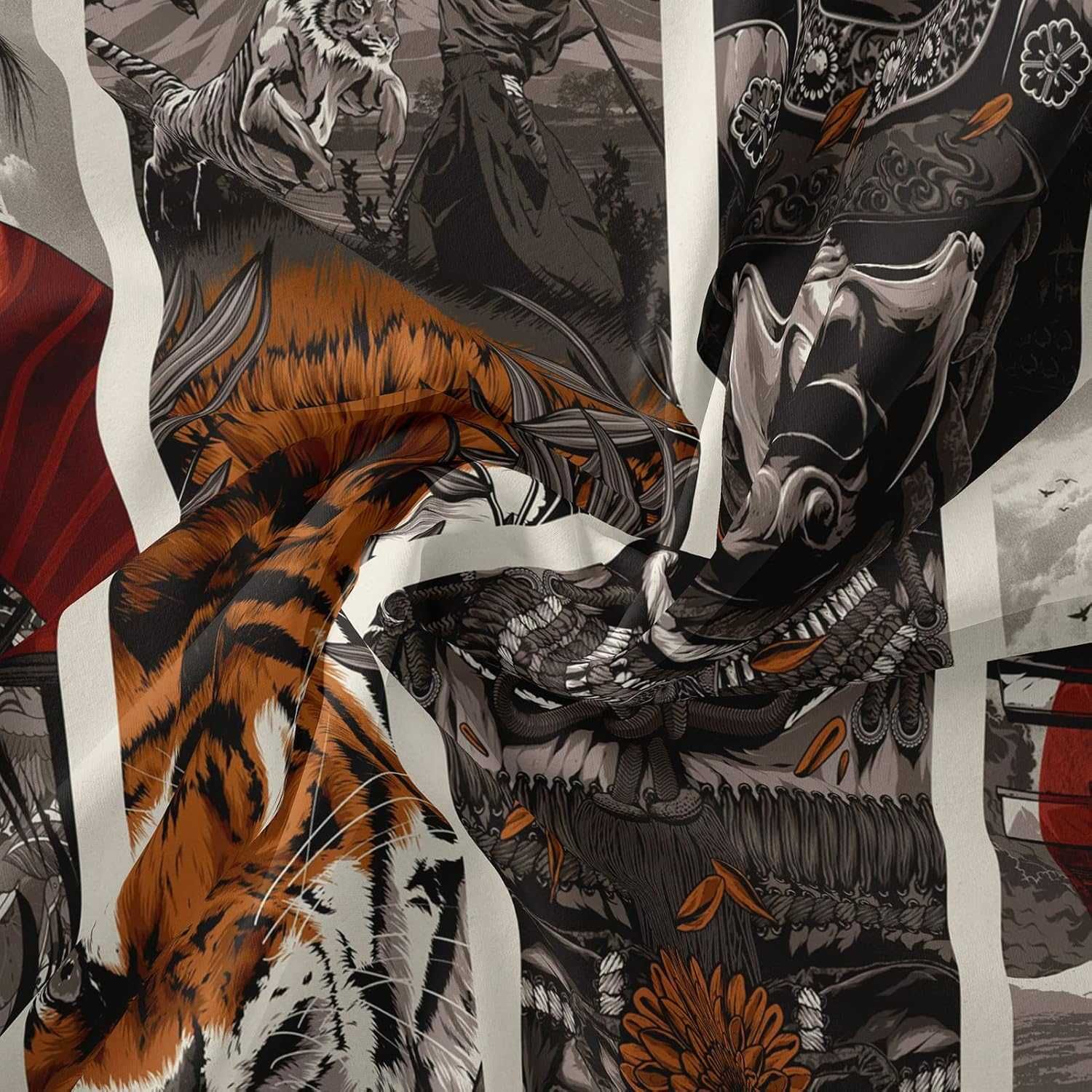 Gobelin, tapeta, koc, ozdoba na ścianę Japonia, samuraj, anime 200x150
