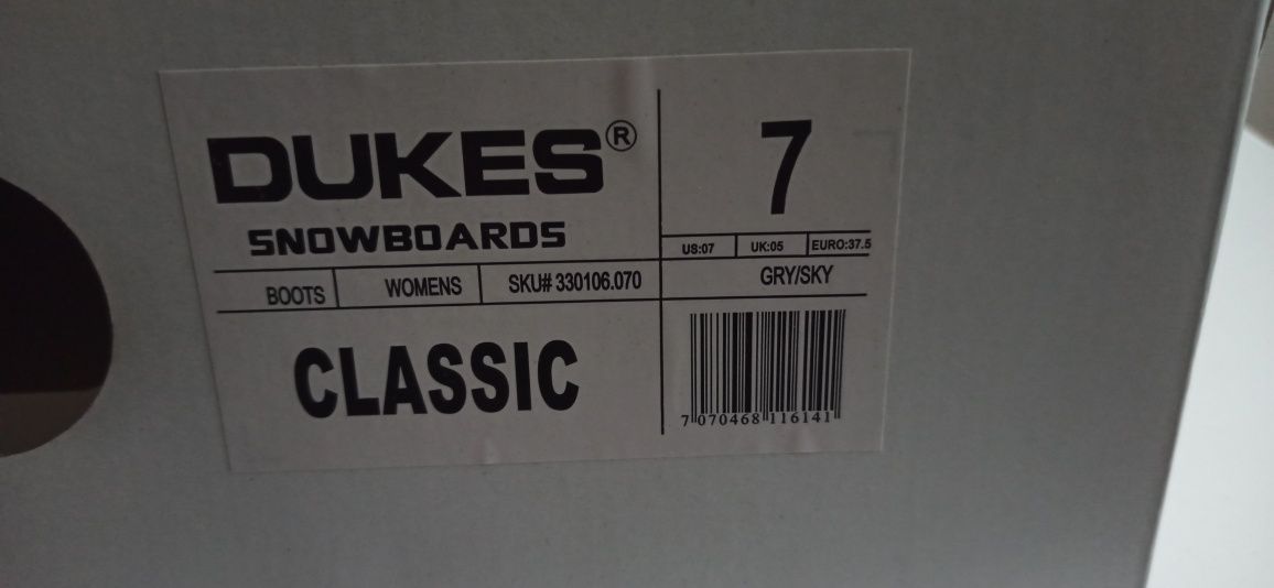 Nowe buty snowboardowe Dukes rozmiar US 7- 37,5