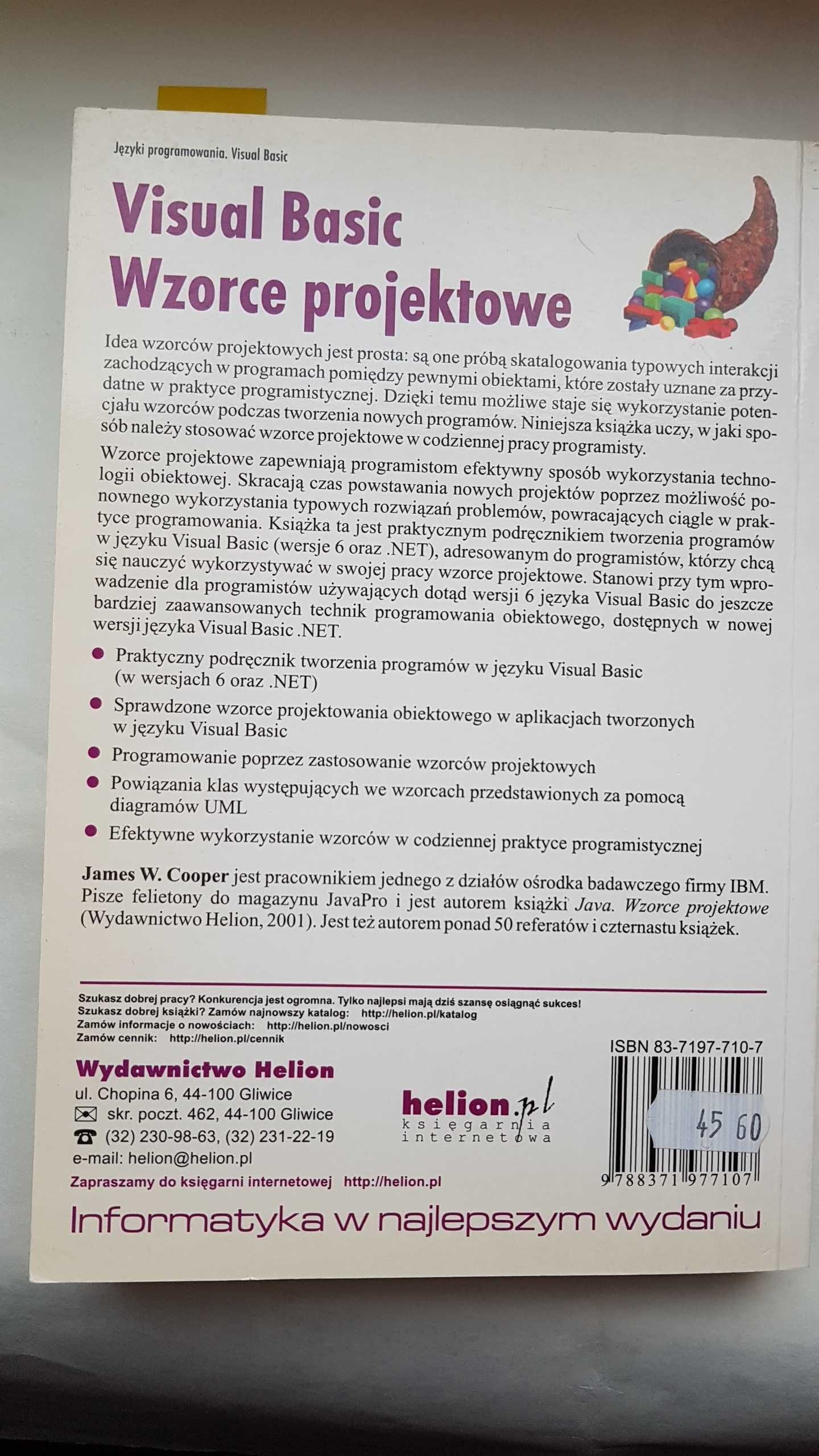 Książka: "Visual Basic. Wzorce projektowe." - sprzedam