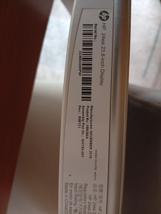 Fonte de alimentação de Monitor HP 24EA Ecrã de 23.8"