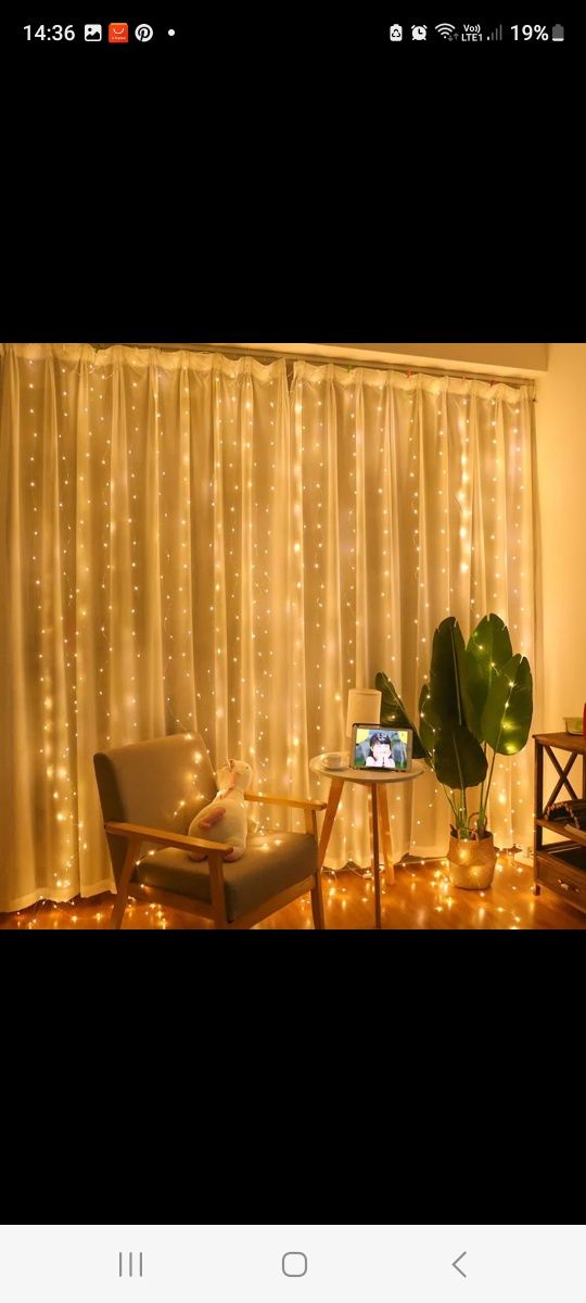 Girlanda świetlna kurtyna led świąteczne światełka na okno 3m x 2m