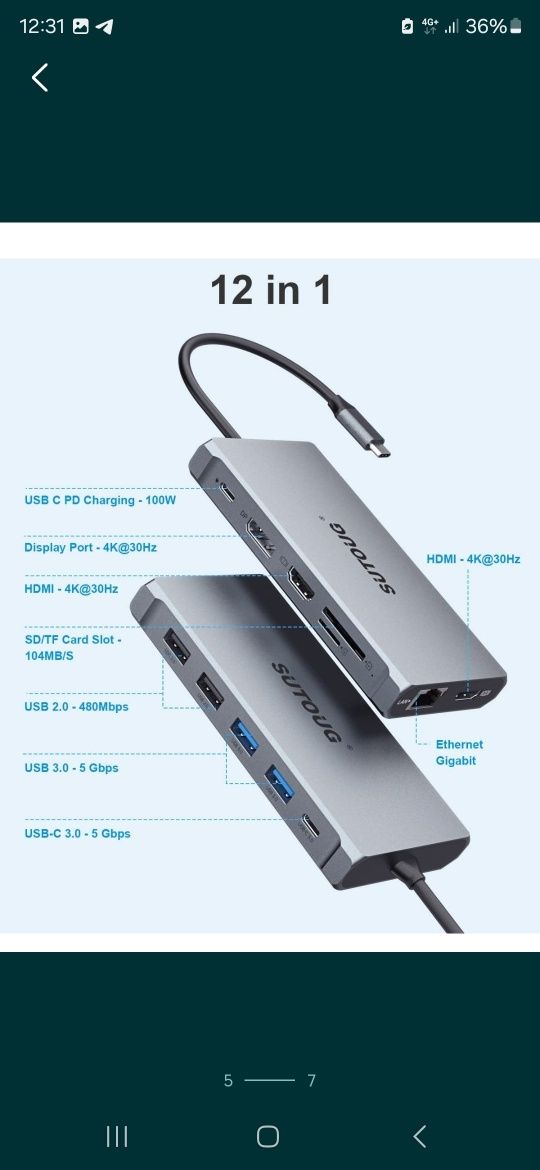 Dockstation Concentrador USB C 12 em 1