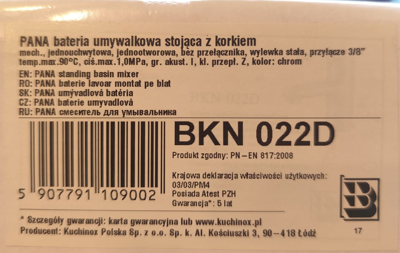 Bateria umywalkowa