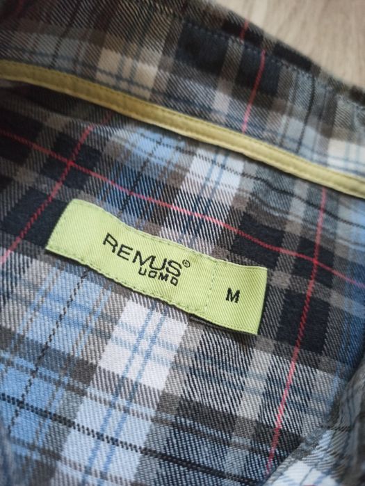 Koszula niebieska męska kratka Remus M