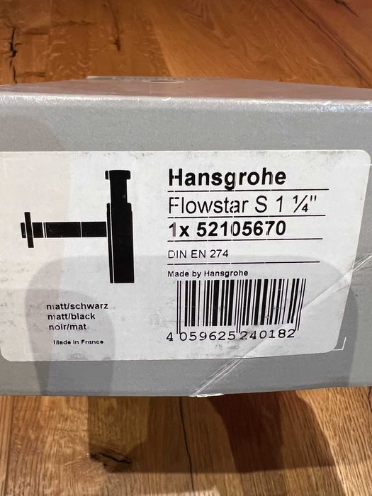 Syfon Hansgrohe Flowstar S 1 1/4'' czarny mat