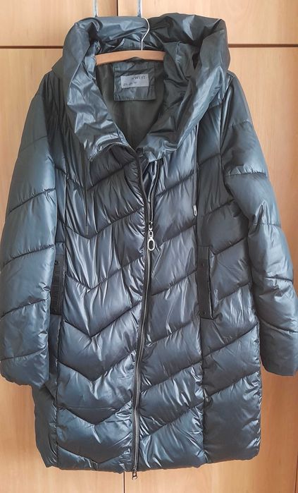 Kurtka/płaszcz zimowy butelkowa zieleń r. 44