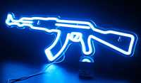 Neon Ak-47 lampka LED pistolet kolor niebieski