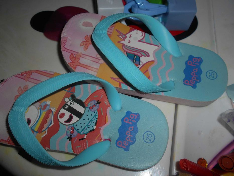 Chinelos  dedo MENINA, PEPA PIG, ROSA E AZUL, 25