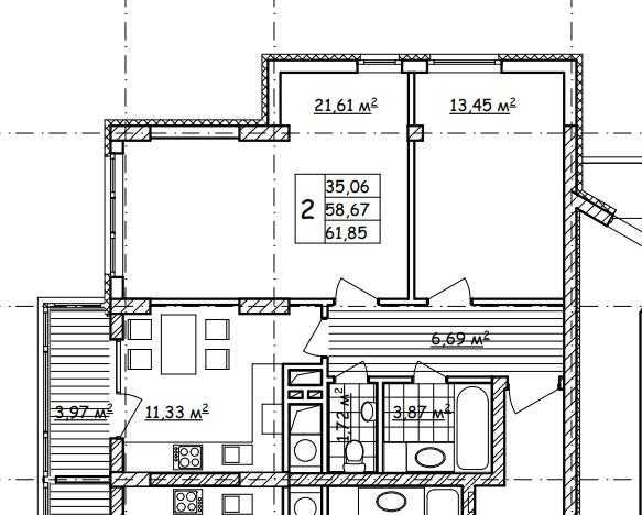 Продаж 2 кім квартири , вулиця Очеретяна