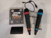 2 mikrofony bezprzewodowe + odbiornik + gra  singstar abba ps3