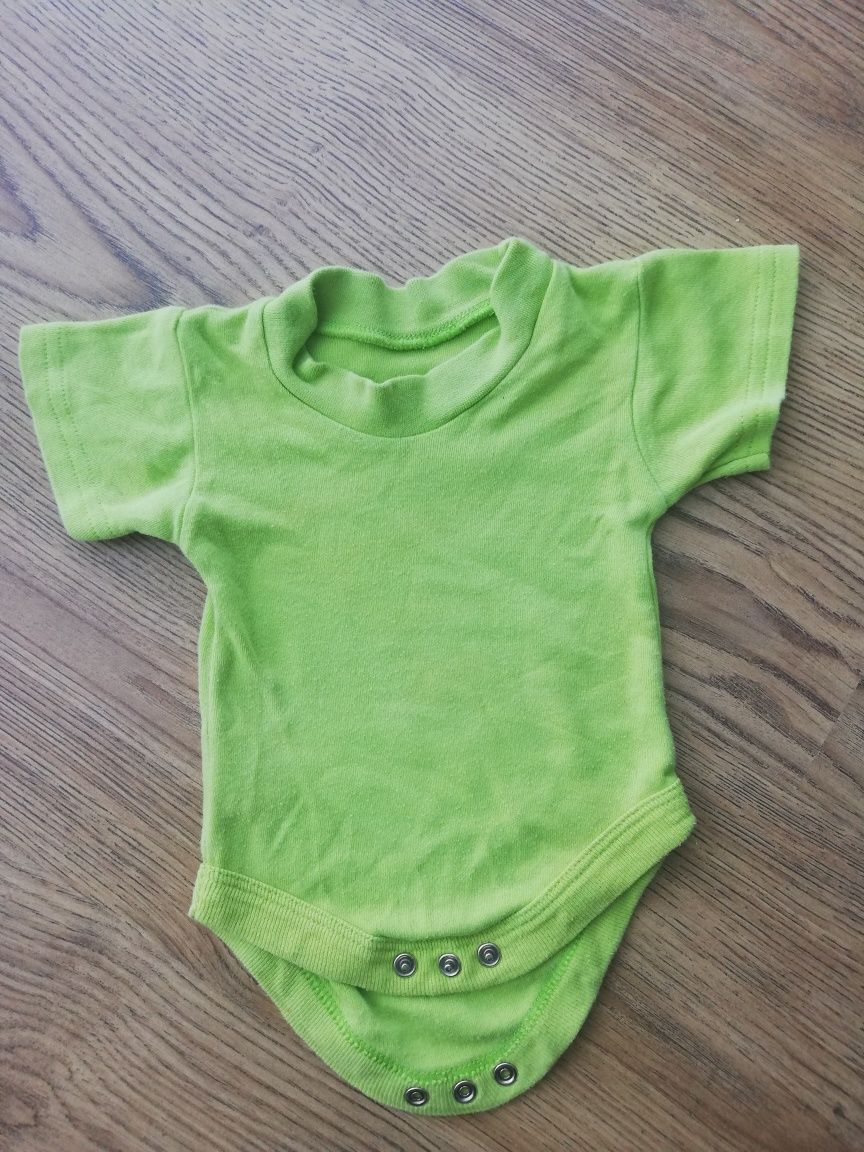 Body niemowlęce z krótkim rękawem 0-3msc zielone dziewczynki chłopca