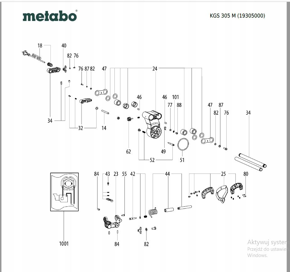 Wkładka stołu Metabo KGS 305 M