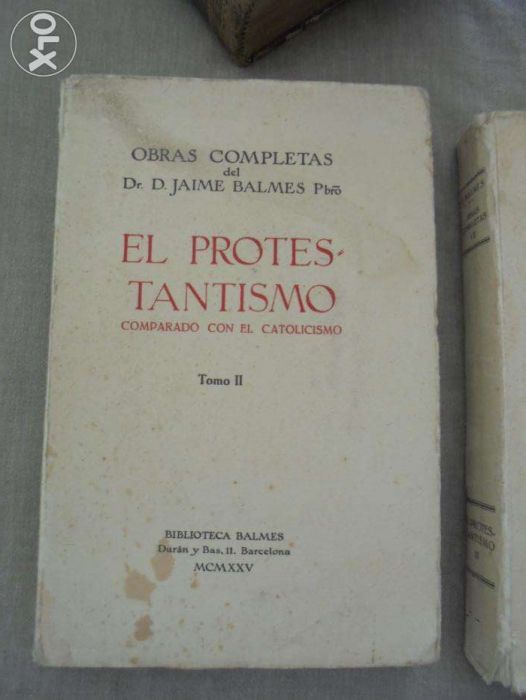 Livro "El protestantismo" de DR. J. Balmes