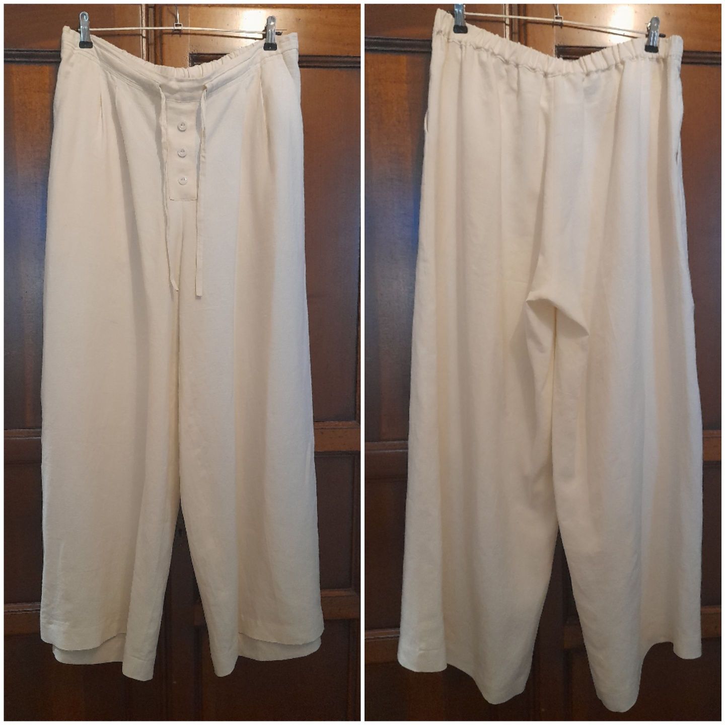 Лен. Брюки палаццо. р.4xl