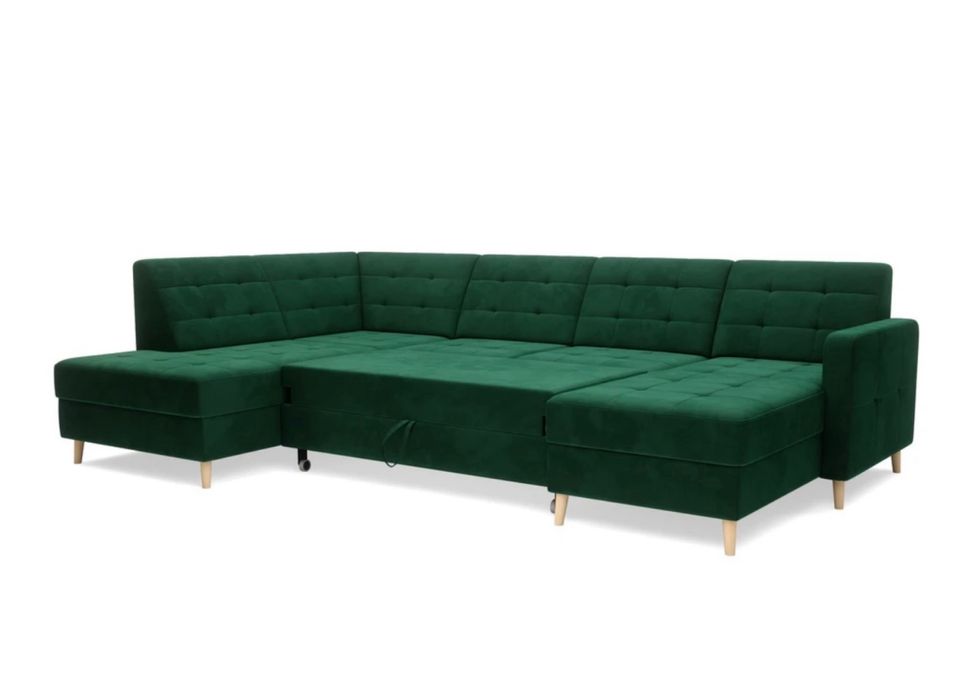 narożnik w kolorze butelkowej zieleni