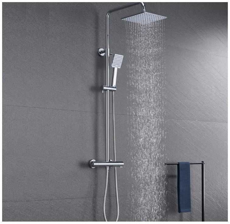 Zestaw prysznicowy z termostatem kolor srebrny Acezanble