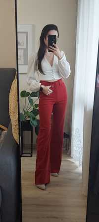 Nowe eleganckie spodnie dzwony flare z wysokim stanem Mango XXS (32)