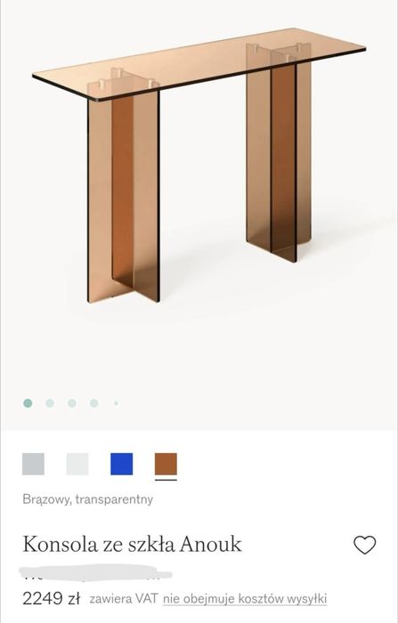 Konsola ze szkla brazowa Westwing