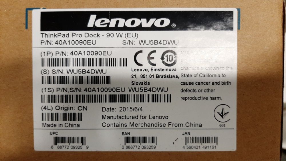 Stacja dokująca Lenovo ThinkPad Pro Dock 90W (40A10090EU)