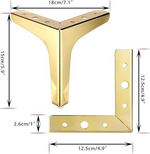 Metalowe złote nóżki