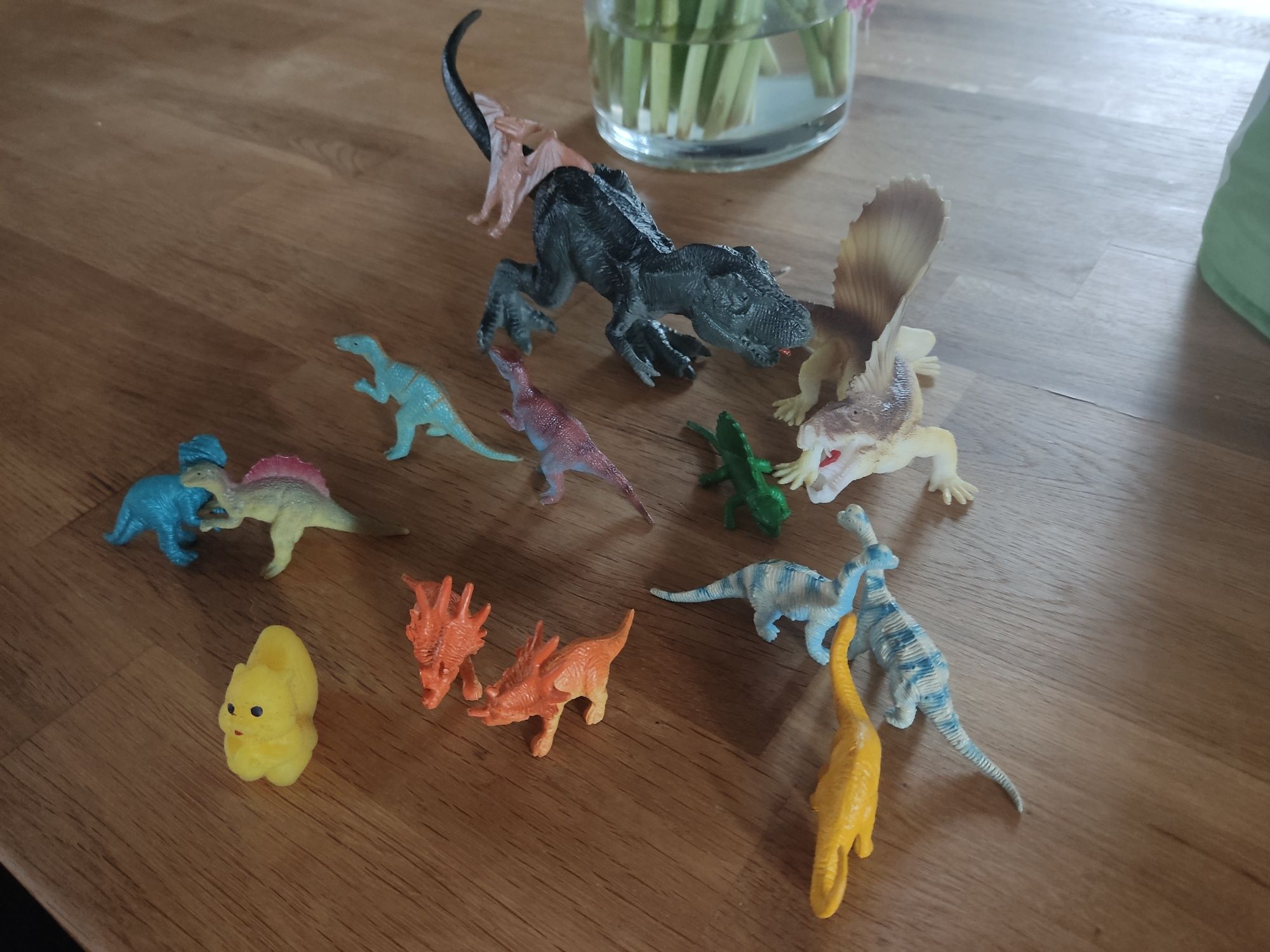 Zestaw dinozaurów dużych i malych