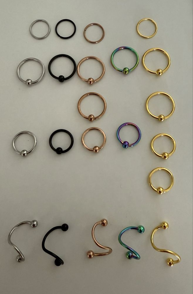 Piercing (vários tamanhos, modelos e cores)
