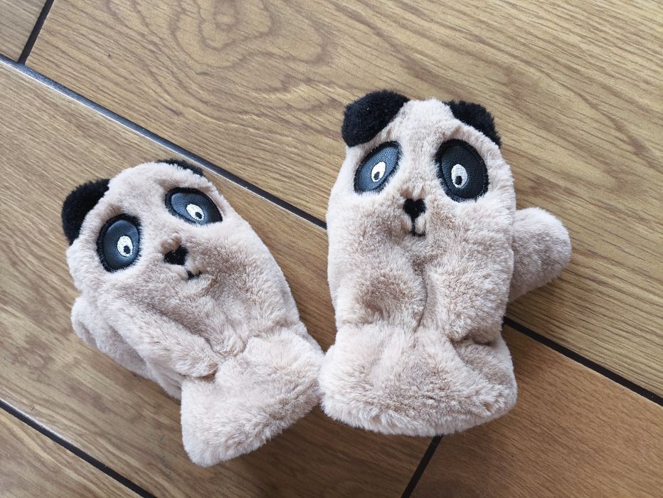 Rękawiczki zimowe misie pluszaki dla malucha