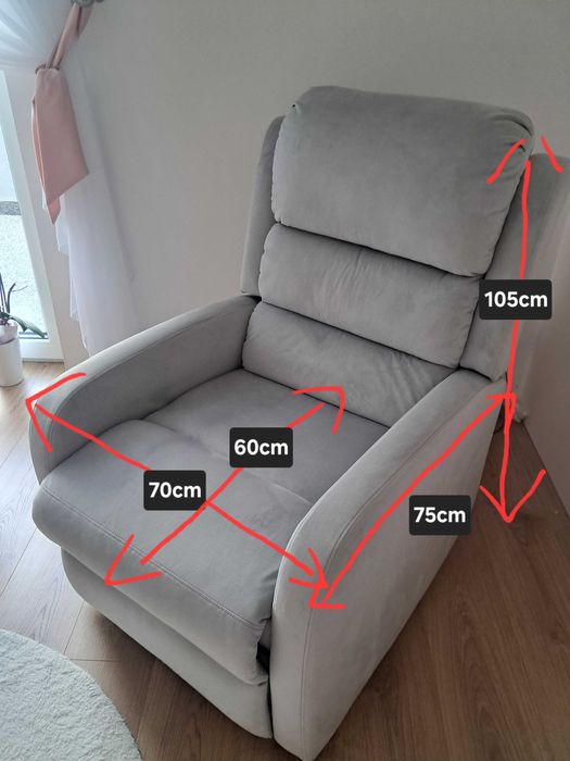 Fotel szary, rozkladany