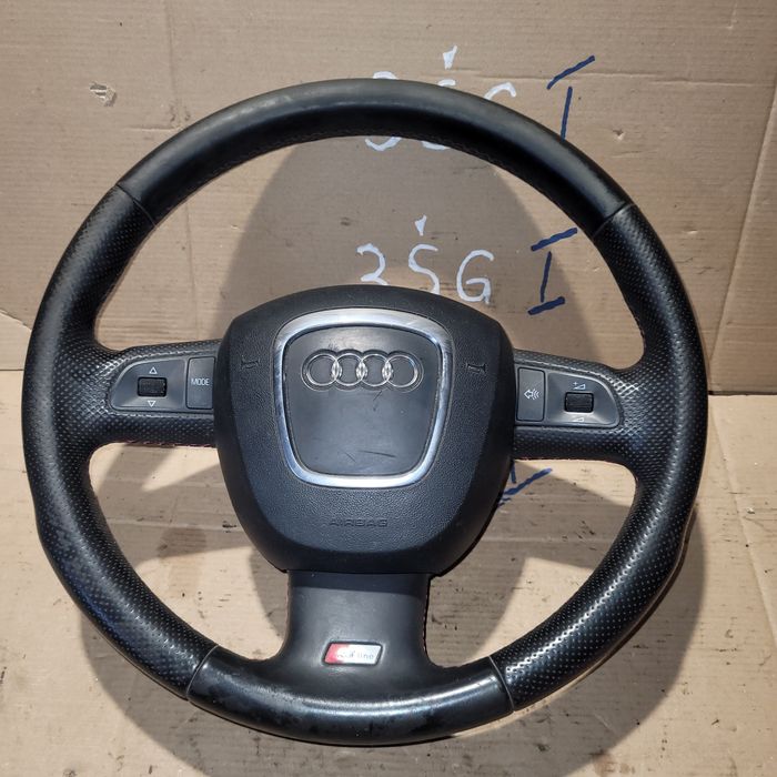 Kierownica skórzana trójramienna multifunkcja z poduszką audi a4 b7