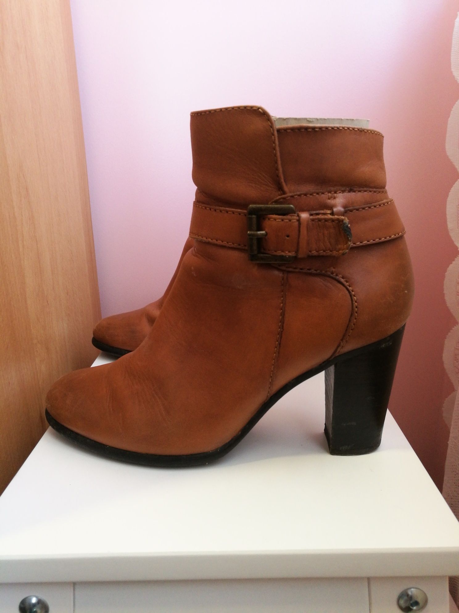 Botins camel em pele verdadeira Somewhere La Redoute