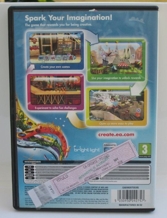 Jogo PC Create (selo Igac / como novo)