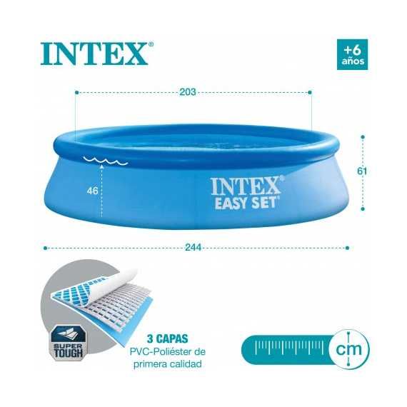 Piscina Insuflável Intex 2,44 m x 61 cm - 28106NP