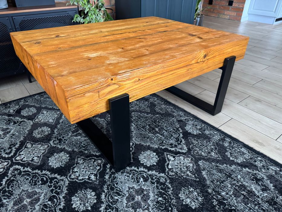 Ława stare drewno metalowe nogi