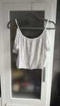 Koszulka bluzka crop top biały lato koronka hollister boho