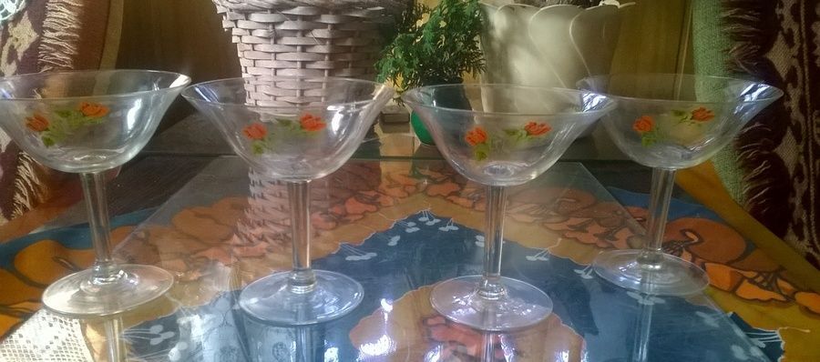Kieliszki PRL do martini, szampana 4szt.