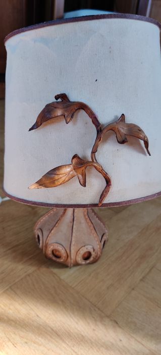 Lampka skórzana vintage retro PRL