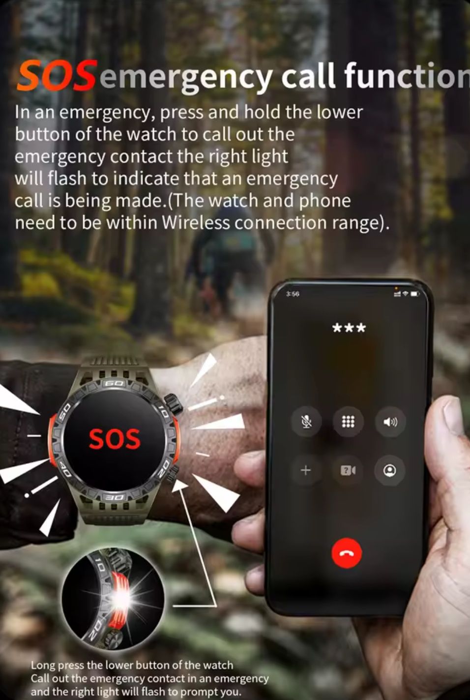 Смарт часы тактические GPS. NFC. 3 ATM. Compas. AMOLED