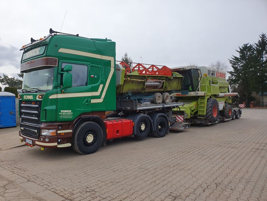 Transport kombajnów sieczakarni maszyn domków  tiefbett gabarytów