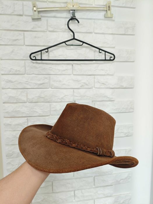 Minnetonka USA ковбойський капелюх L / M чоловічий шкіряний коричневий