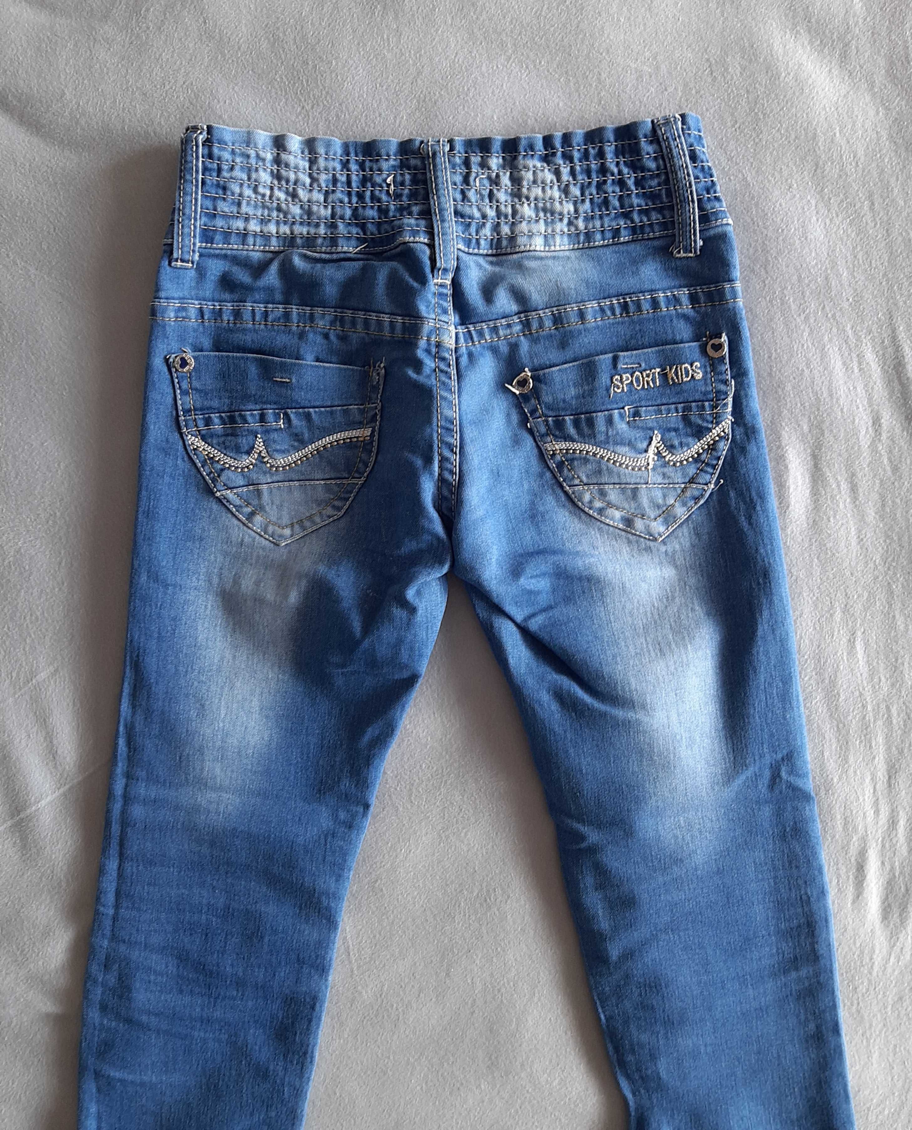 Bluza + spodnie jeans rozm.134/140 zestaw komplet stan vdb