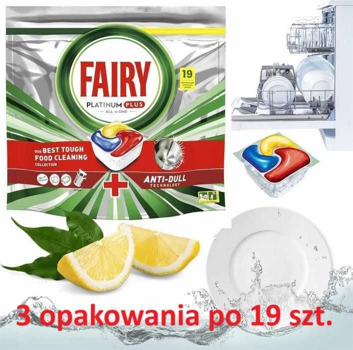 Fairy Platinum Plus cytryna tabletki do zmywarki All In One 3*19 szt.