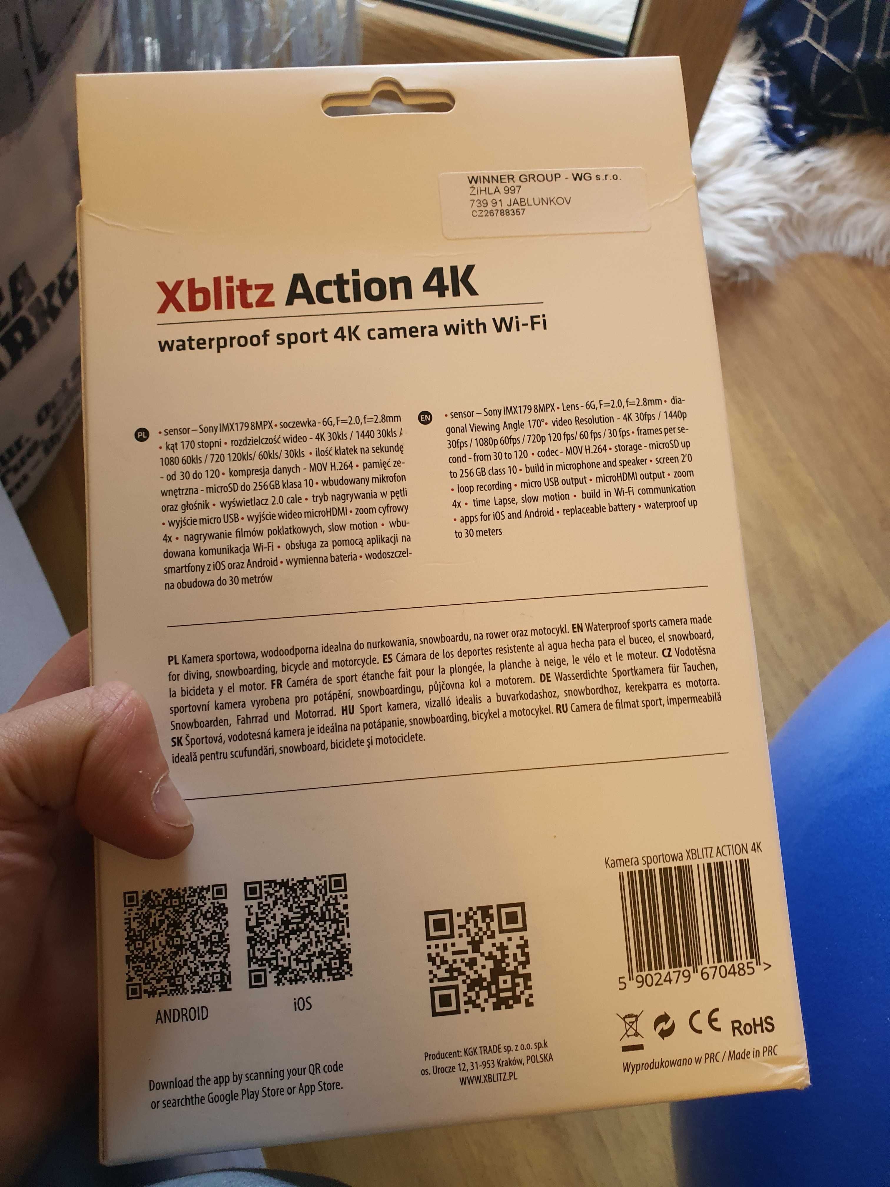 Xblitz action 4k wodoodporna kamera