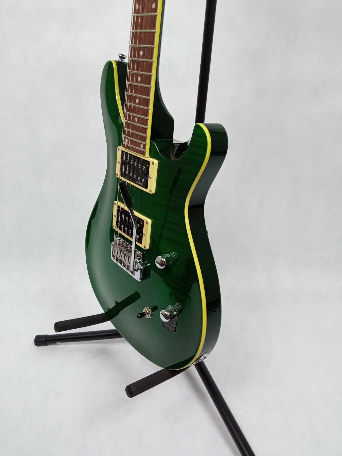 Harley Benton CST-24T Emerald Flame DLX-gitara elektryczna typu PRS